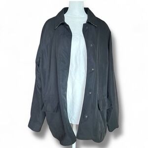 Dennis Basso Women's Large Black Jacket Leopard Print Satin Lining Glam Designer